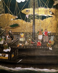 日本のポルトガル人の到着、ポルトガル船の詳細、南蛮屏風、1594-1618